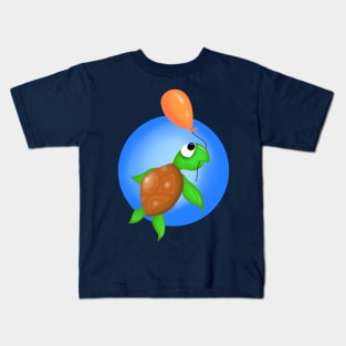 Turtle with a Balloon Kids T-Shirt